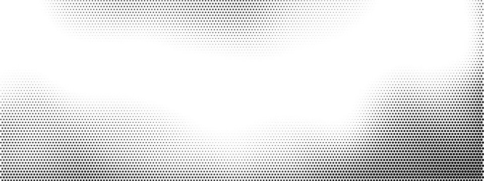 Hexagon fade honeycomb background pattern. Halftone hexagon vector gradient fade texture. Black abstract pixel honeycomb shape overlay effect.