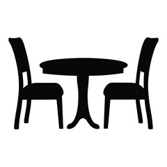 outdoor dining set vector silhouette icon - perfect for furniture icons, decals, or eps crafts.