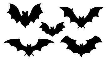Fototapeta premium set of halloween bat silhouette vector on tranparent background