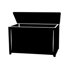 outdoor storage box vector silhouette icon - perfect for furniture icons, decals, or SVG crafts.
