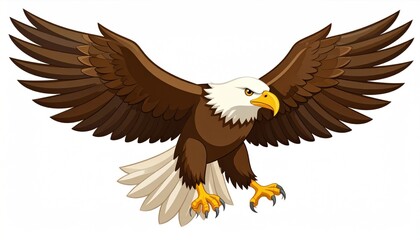 Soaring Eagle Vector Illustration with Majestic Wings and Intense Gaze