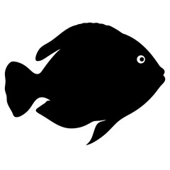 parrotfish vector silhouette icon - ideal for fishing logos, seafood icons, and aquatic-themed graphics.