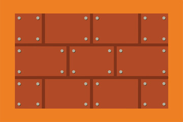 Textured rivets on rustic iron