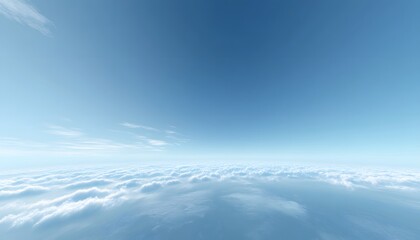 Fototapeta premium Expansive view of fluffy clouds and a serene sky.