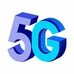 new model 3d 5g internet sign and symbol vector icon on white background