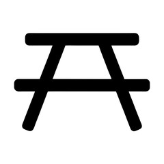 picnic table vector silhouette icon - perfect for furniture icons, decals, or SVG crafts.