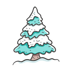 snow covered tree icon, snow covered tree vector illustration-simple illustration of snow covered tree, perfect for snow covered tree logos and icons