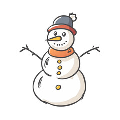 snowman icon, snowman vector illustration-simple illustration of snowman, perfect for snowman logos and icons