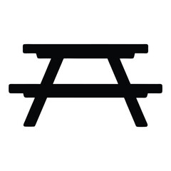 picnic table vector silhouette icon - perfect for furniture icons, decals, or eps crafts.