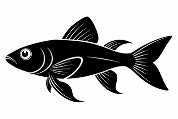 molly fish sihouette black vector