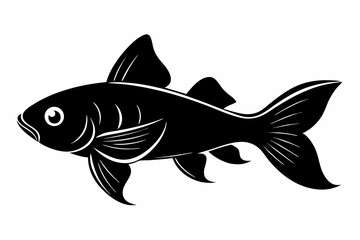 molly fish sihouette black vector