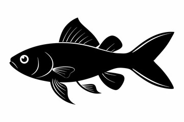 molly fish sihouette black vector