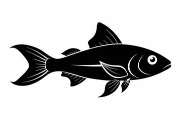 molly fish sihouette black vector