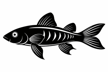 molly fish sihouette black vector