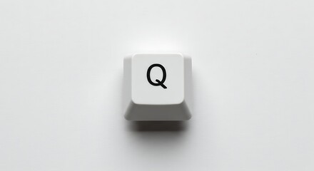 Isolated Q key from a computer keyboard on white background