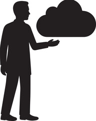 Silhouette of big data cloud concept representing digital storage, data analytics, cloud computing, and modern information technology.