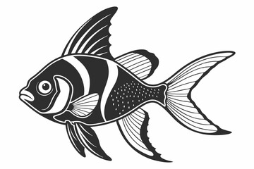 platy fish sihouette black vector