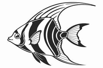 platy fish sihouette black vector