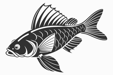 platy fish sihouette black vector