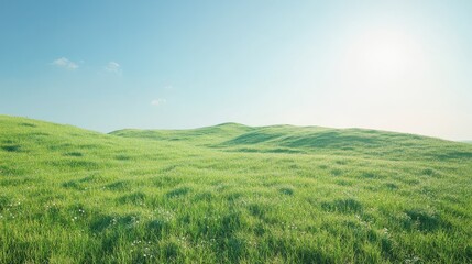 Obraz premium Nuclear and renewable energy stock market trends grassy hill electricity insights clear sky view