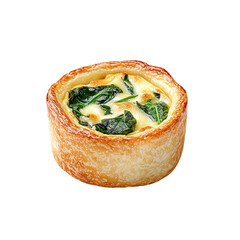 A freshly baked savory quiche, featuring a flaky crust and a flavorful filling with vibrant spinach. perfect for culinary delights and gastronomic pleasures.