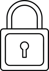 open and closed padlock icon line art.