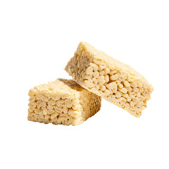 Stack Of Two Rice Crispy Treats With Light  isolated on a transparent background