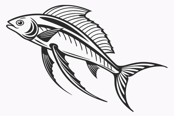 swordtail sihouette black vector