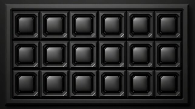 Dark Gray Square Grid Pattern Close Up Still Life in Studio Lighting for Background or Texture Design Element