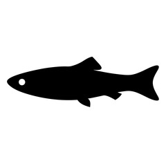 pollock vector silhouette icon - ideal for fishing logos, seafood icons, and aquatic-themed graphics.