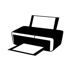 printervector silhouette icon - perfect for electronics-themed crafts, decals, or SVG projects.