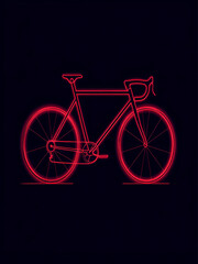 Fototapeta premium Red Neon Bicycle Icon