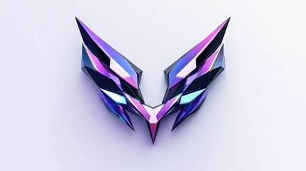 Abstract metallic wings logo