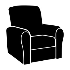 Fototapeta premium recliner vector silhouette icon - perfect for furniture icons, decals, or SVG crafts.