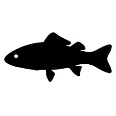red drum redfish vector silhouette icon - ideal for fishing logos, seafood icons, and aquatic-themed graphics.