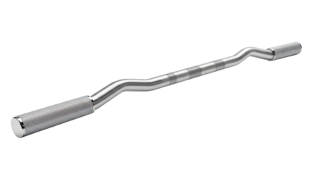 gym curl bar on white background