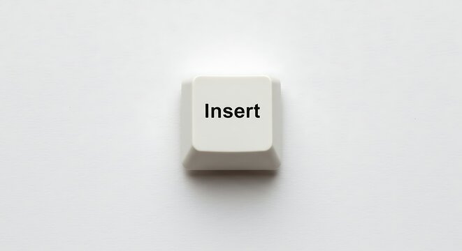 Insert key from a computer keyboard on white background