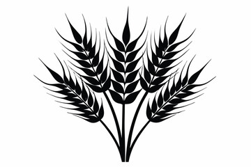 Black Graphic Design Vector Image Featuring Bundle of Wheat Stalks Illustration