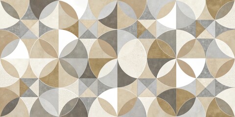 Abstract Geometric Pattern with Earthy Tones and Subtle Textures for Interior Design Projects