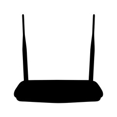 routervector silhouette icon - perfect for electronics-themed crafts, decals, or SVG projects.