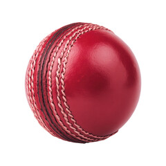 Close Up Shot Of Red Cricket Ball With  isolated on a transparent background