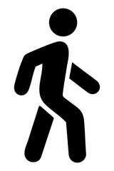 Walking man sign isolated on white background. Man flat png icon. People symbol