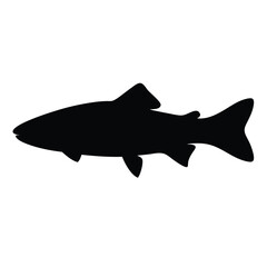 salmon vector silhouette icon - ideal for fishing logos, seafood icons, and aquatic-themed graphics.