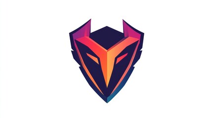 Abstract shield logo, vibrant colors