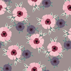 Beautiful seamless floral pattern . Flower vector illustration. Field of flowers
