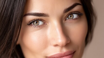Closeup portrait of woman with alluring eyes