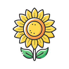 sunflower icon, sunflower vector illustration-simple illustration of sunflower, perfect for sunflower logos and icons