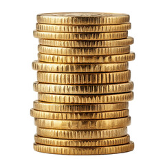 High Resolution Image of a Stack of Shiny Gold Coins Financial Success Wealth Currency Money