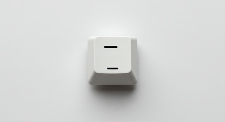 Isolated white keyboard keycap on white background