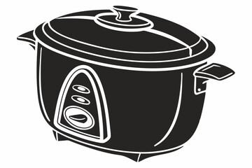 rice cooker silhoette black vector